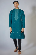 Load image into Gallery viewer, Navy Blue Embroidered Kurta Set
