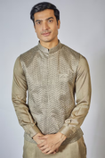 Load image into Gallery viewer, Sage Green Embroidered Kurta-Jacket Set
