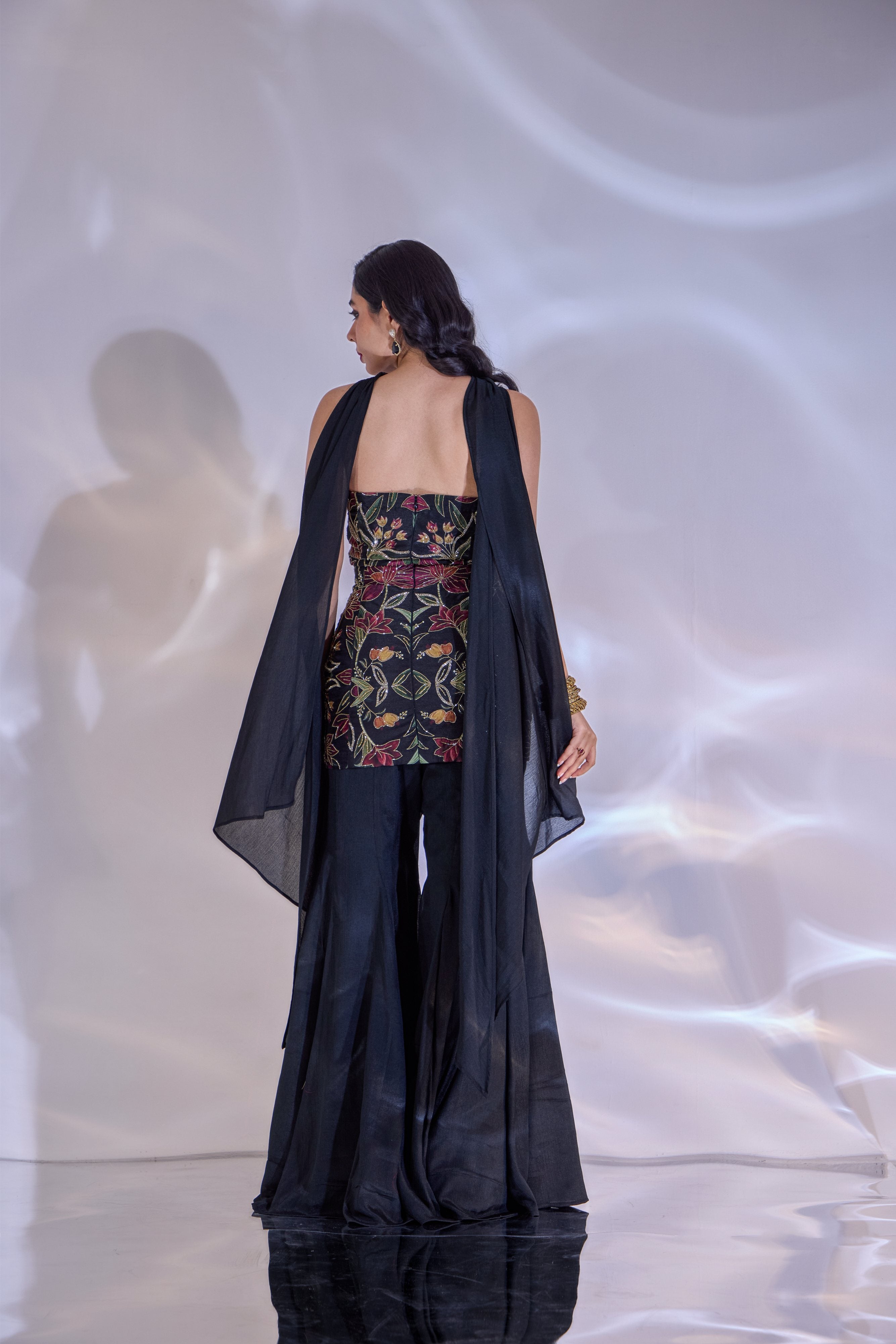 Tiya Starpless Top with Flared Pants