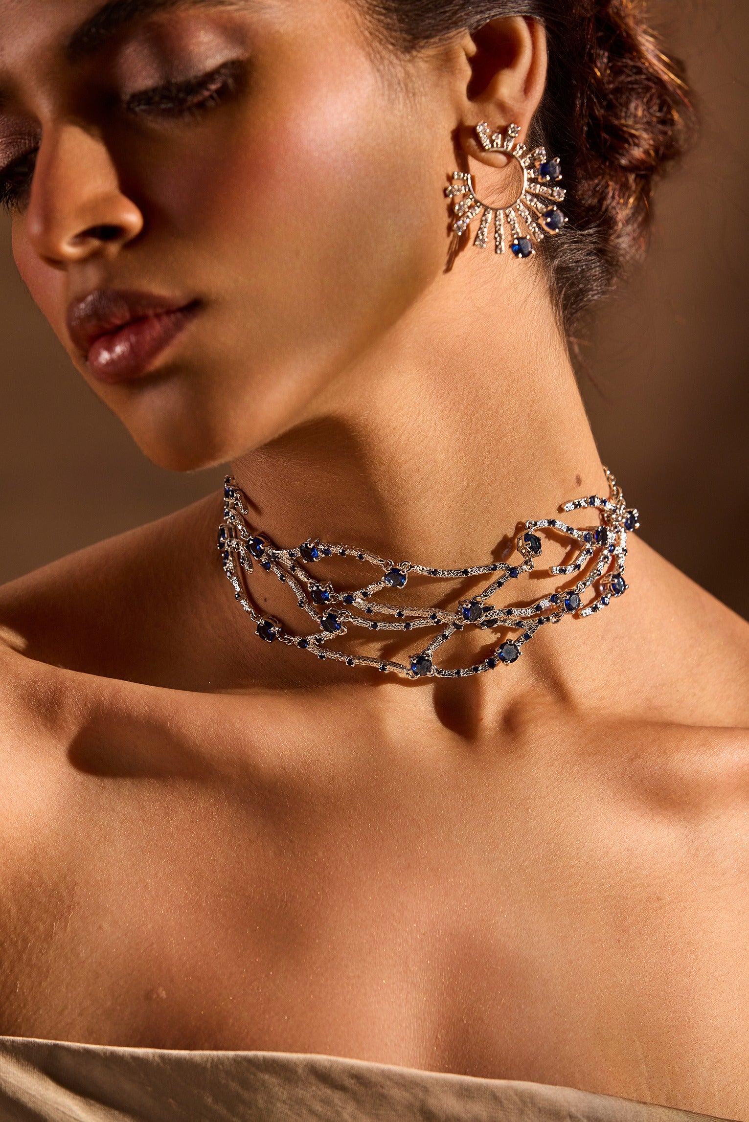 Blue Stone Rays Stud