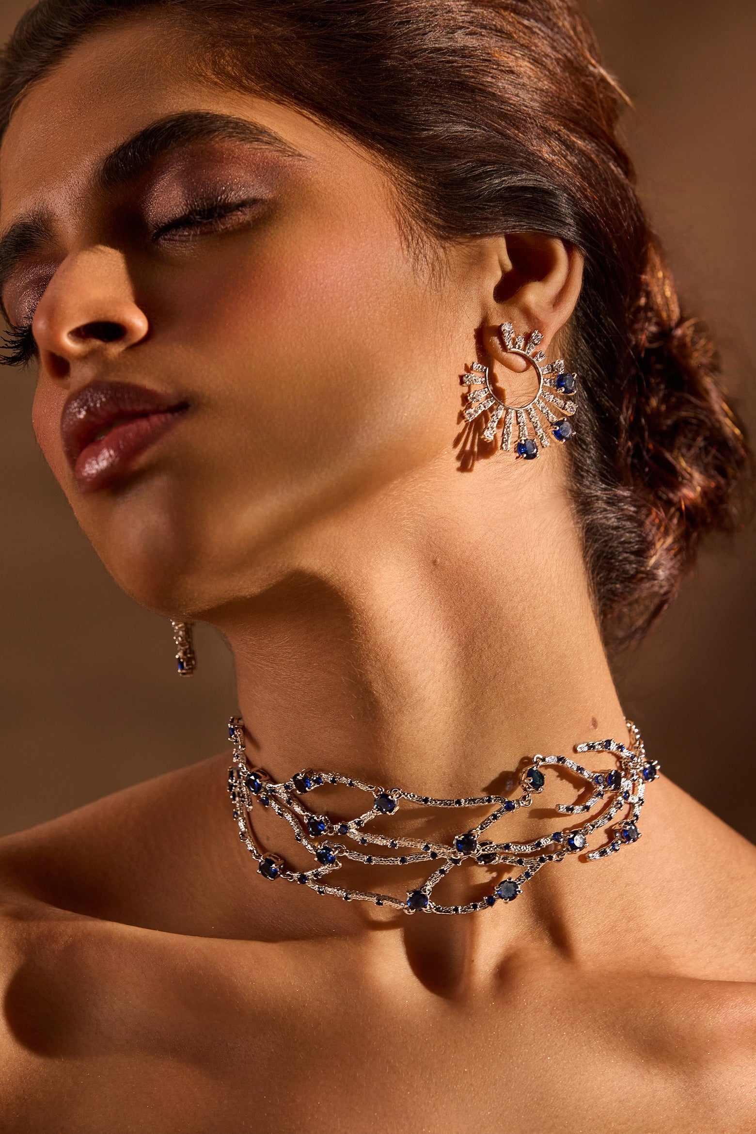 Blue Stone Rays Stud