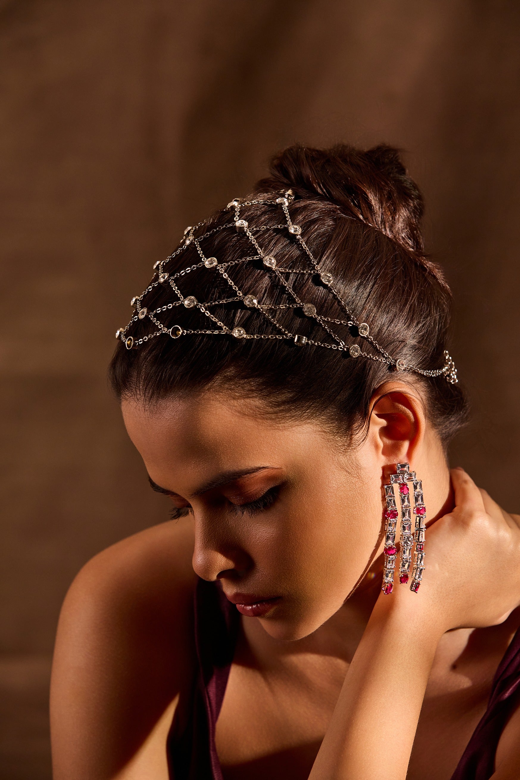 Waterfall Ruby Earring
