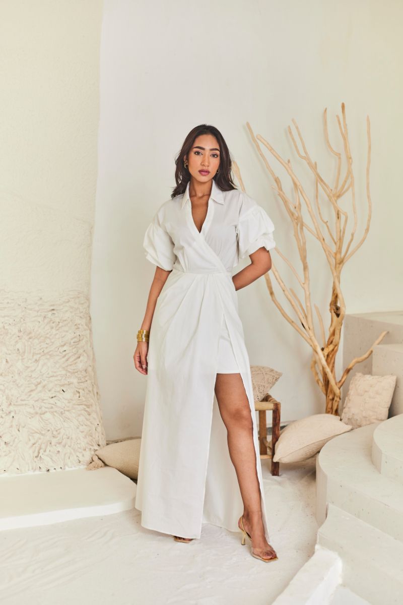 White Poplin Maxi Dress
