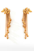 Load image into Gallery viewer, Gold Plated Serrate And Tassel Chain Earring
