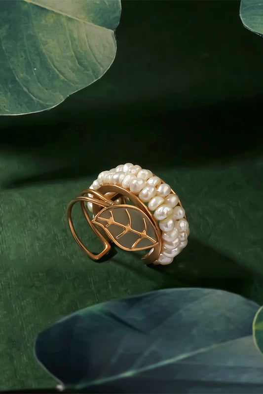 Plantains And Pearls Ring