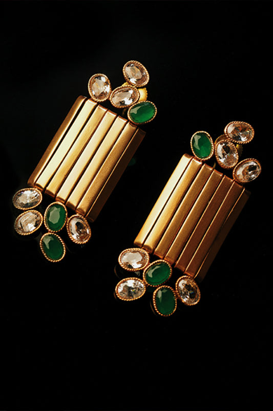 Astral Shield Gold Ribbon Earrings