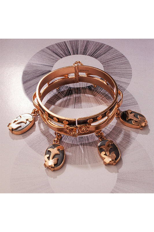 Dark Temptress Gold Plated Openable Bangle