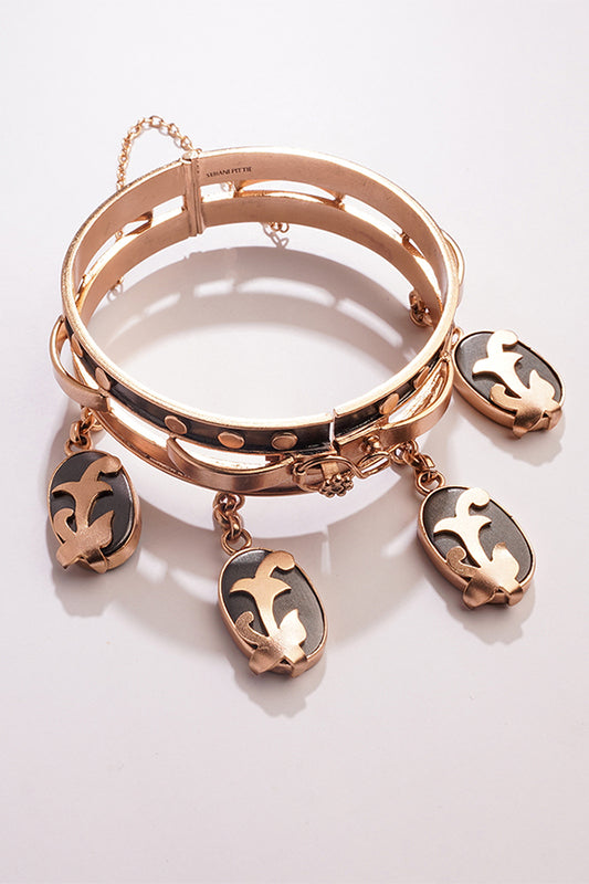 Dark Temptress Gold Plated Openable Bangle