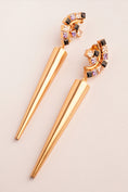 Load image into Gallery viewer, Violet Sabre Gold Plated Spike Earrings
