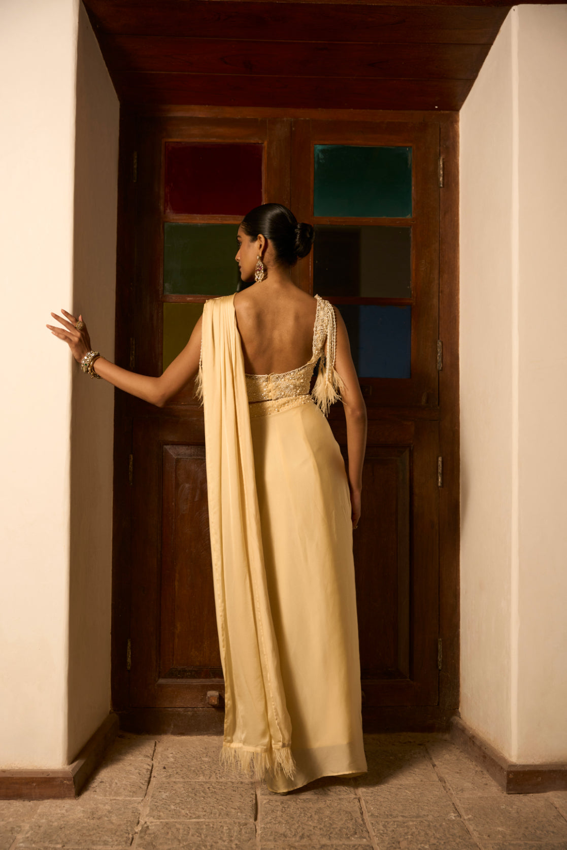 Pearl Drape Ensemble Saree