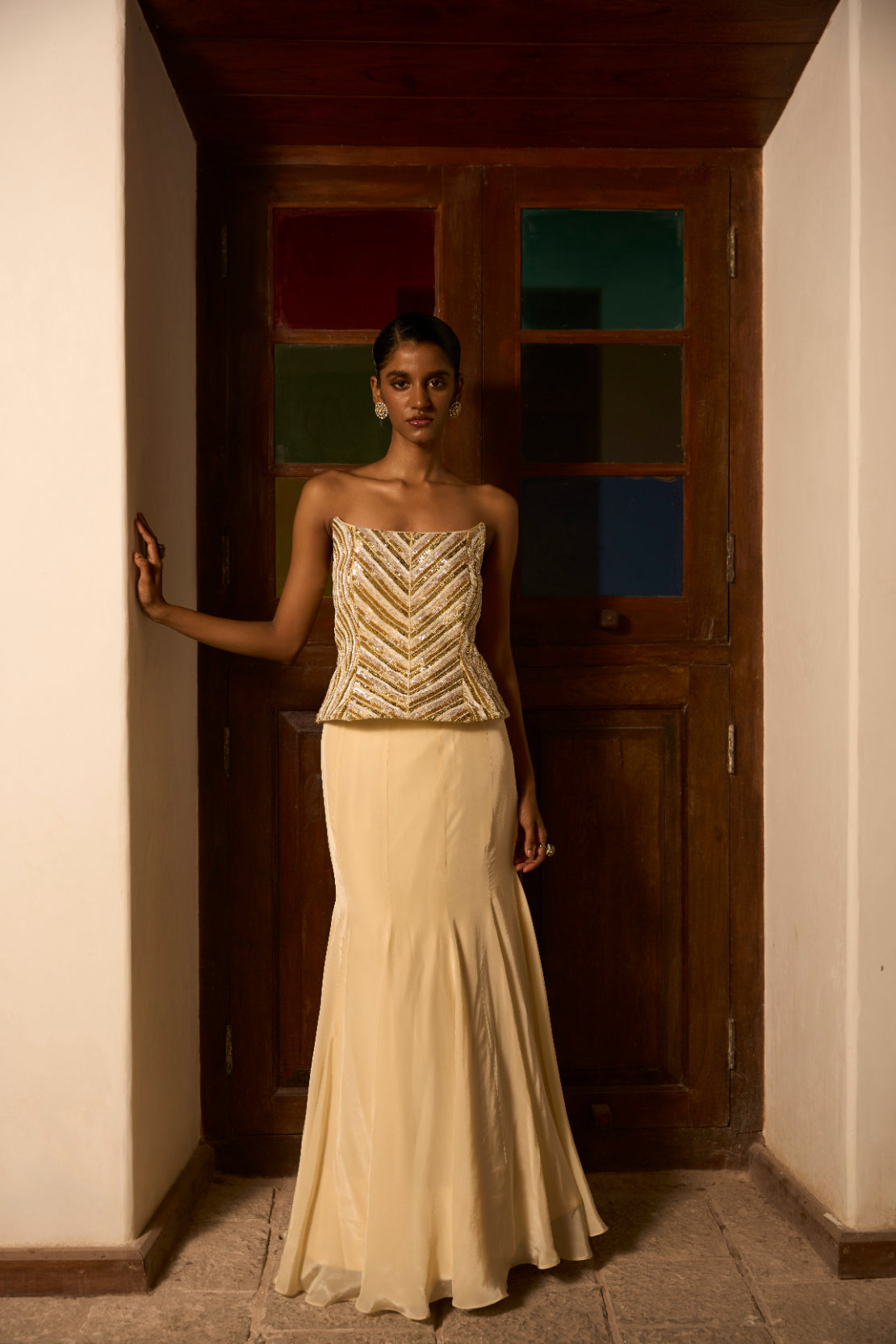 Ivory Ember corset with skirt