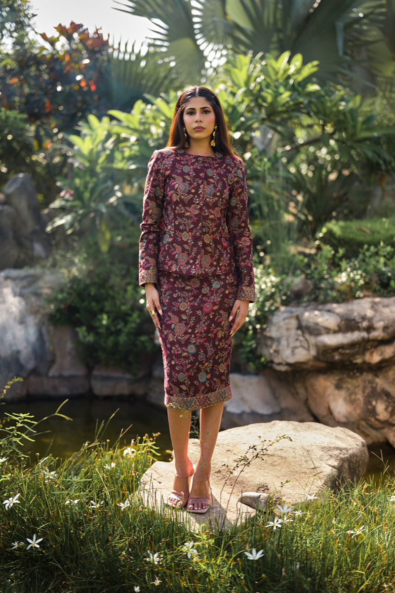 LA PRUNE ROUGE JACKET &SKIRT SET