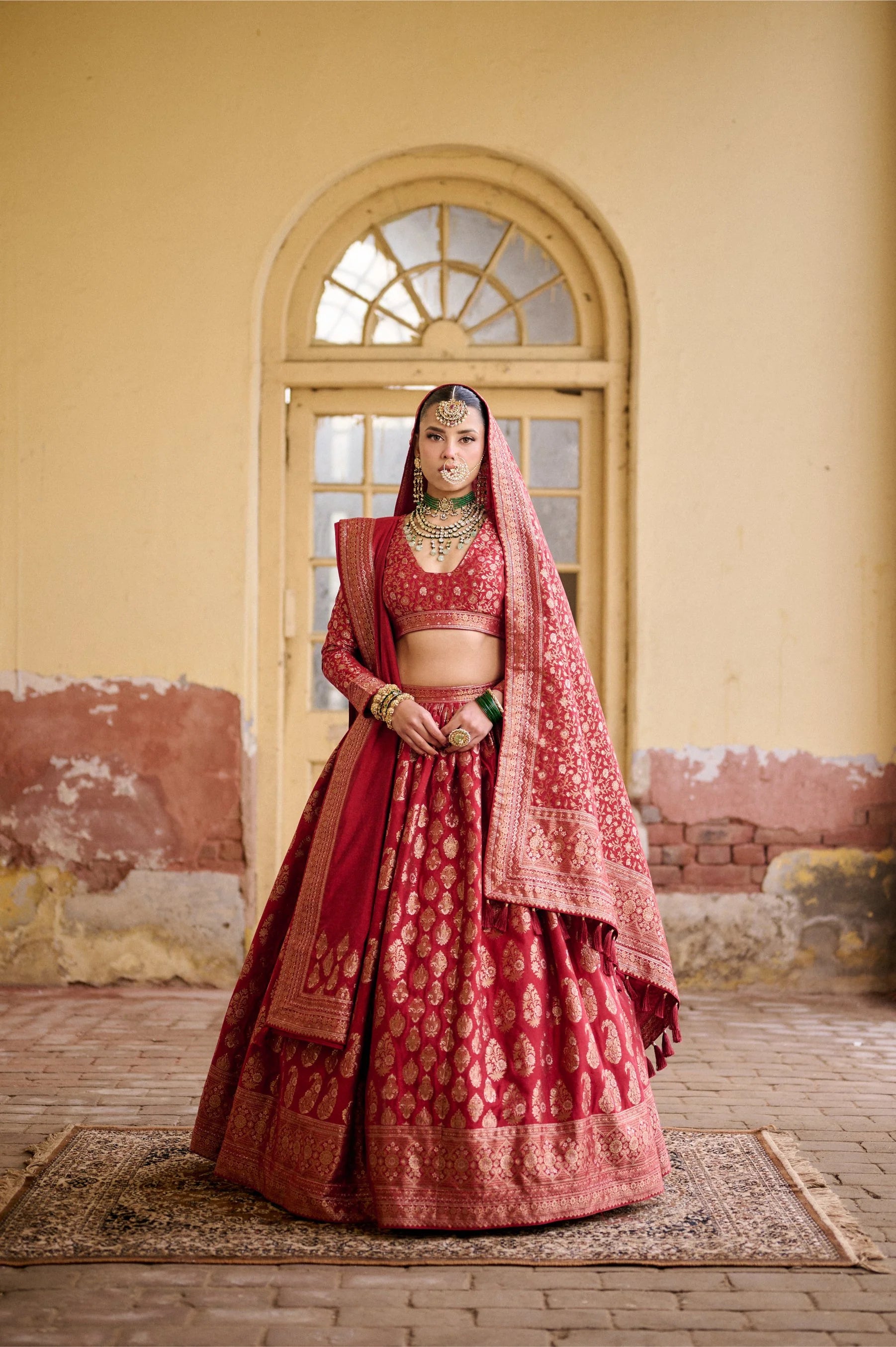 BRIDAL ZARI GOTA LEHENGA VEGAN SILK