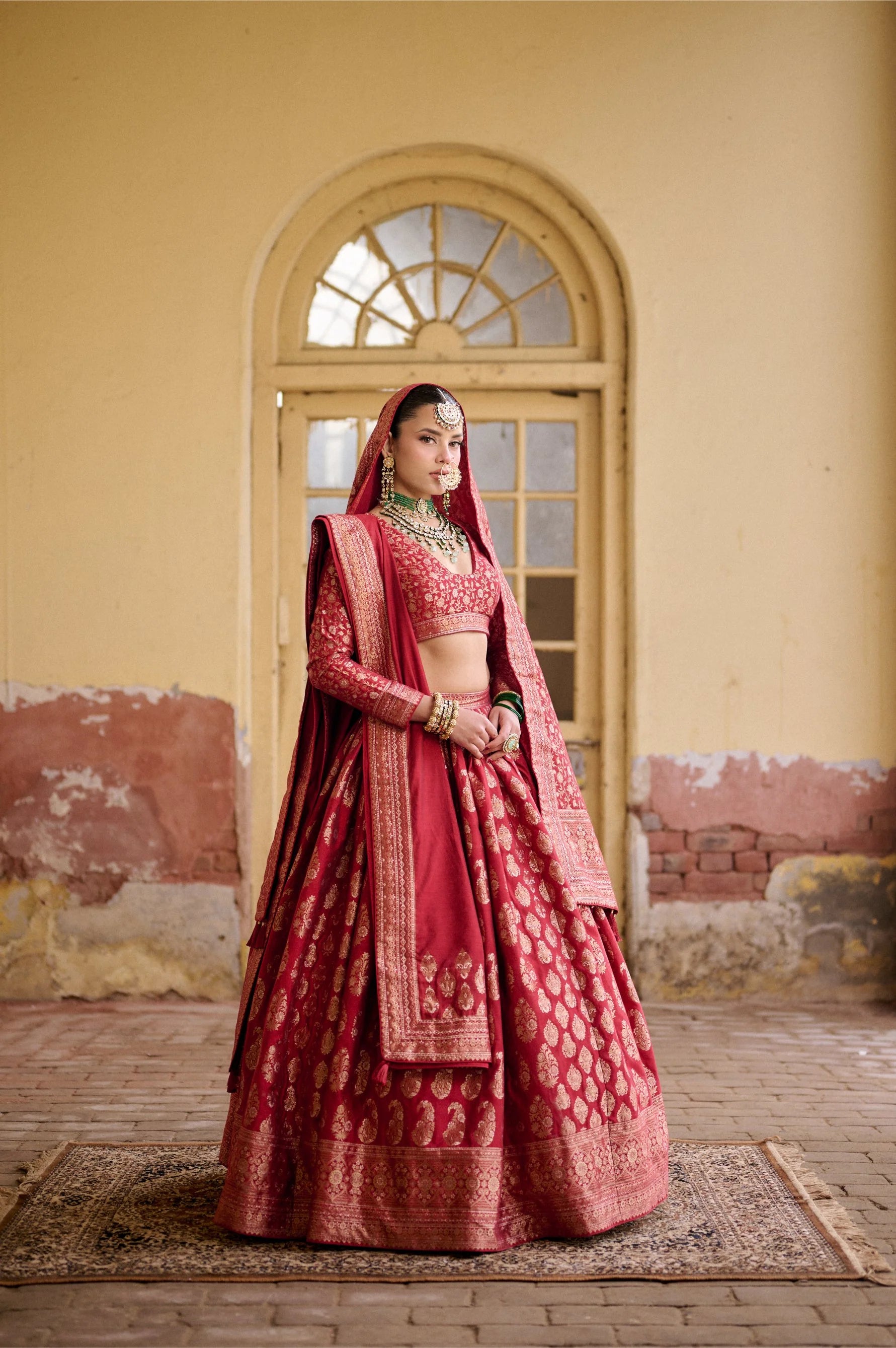 BRIDAL ZARI GOTA LEHENGA VEGAN SILK