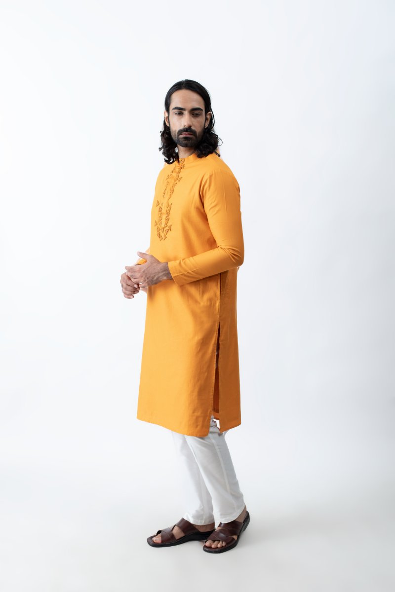 Tangerine Knots Kurta Set