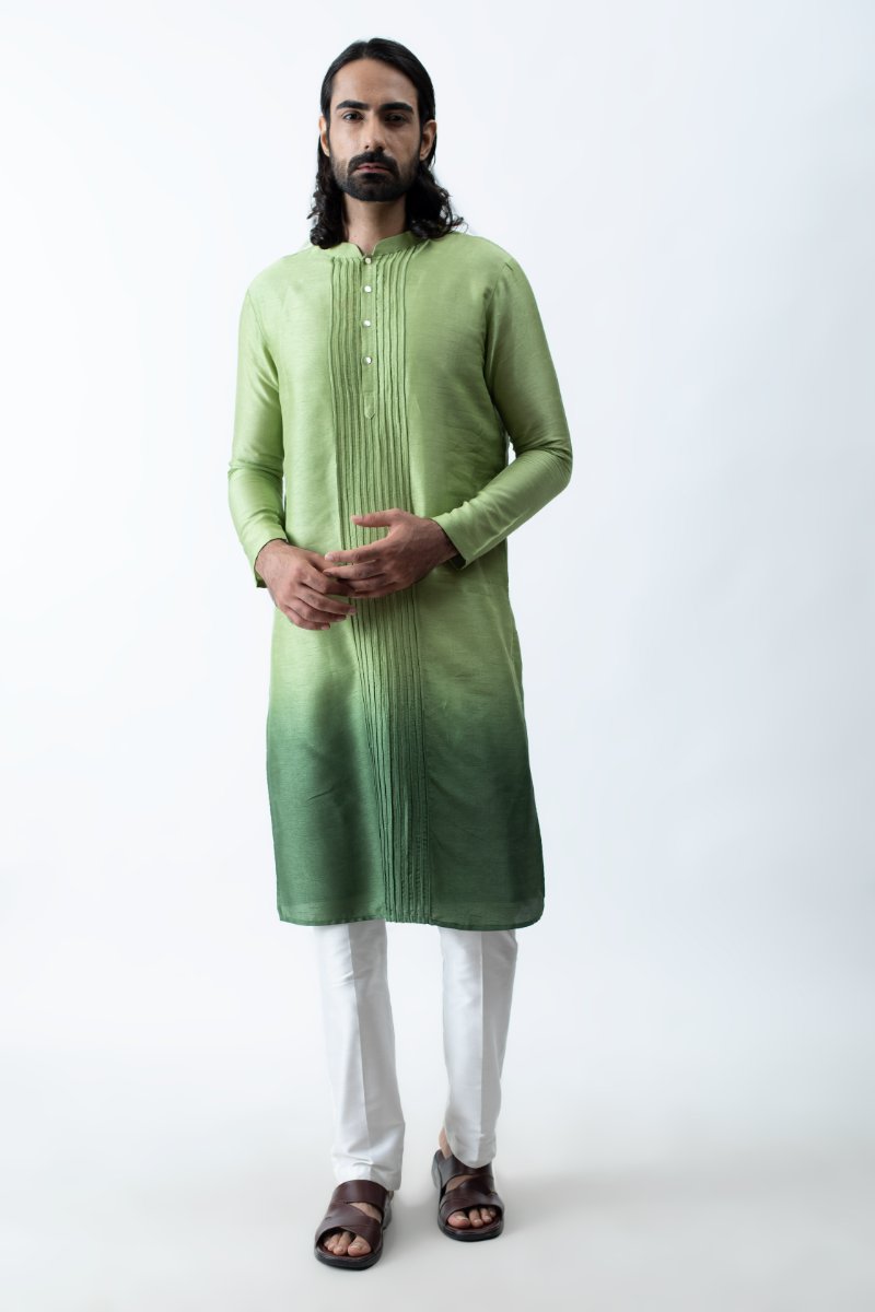 Green Ombre Cord Kurta Set