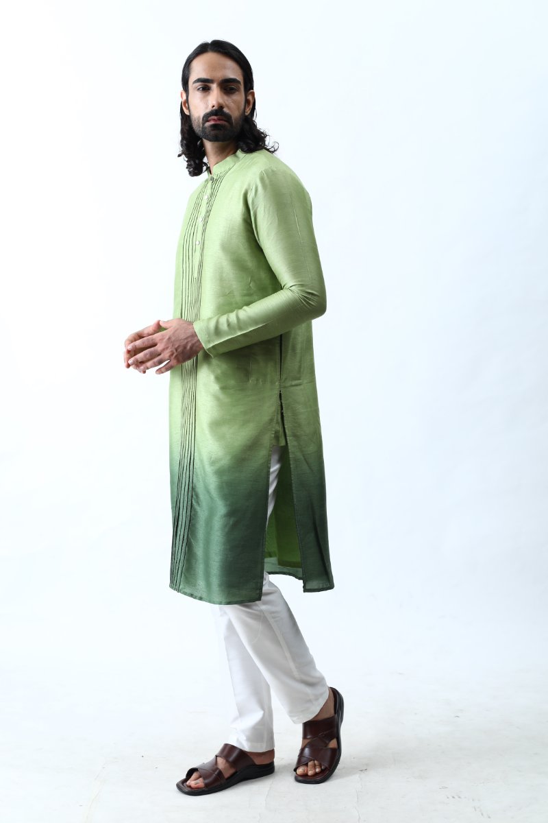Green Ombre Cord Kurta Set