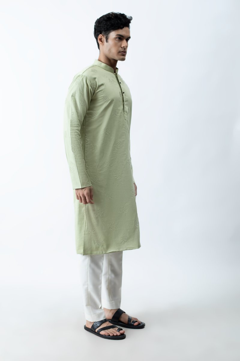 Pastel Green Motif Kurta Set