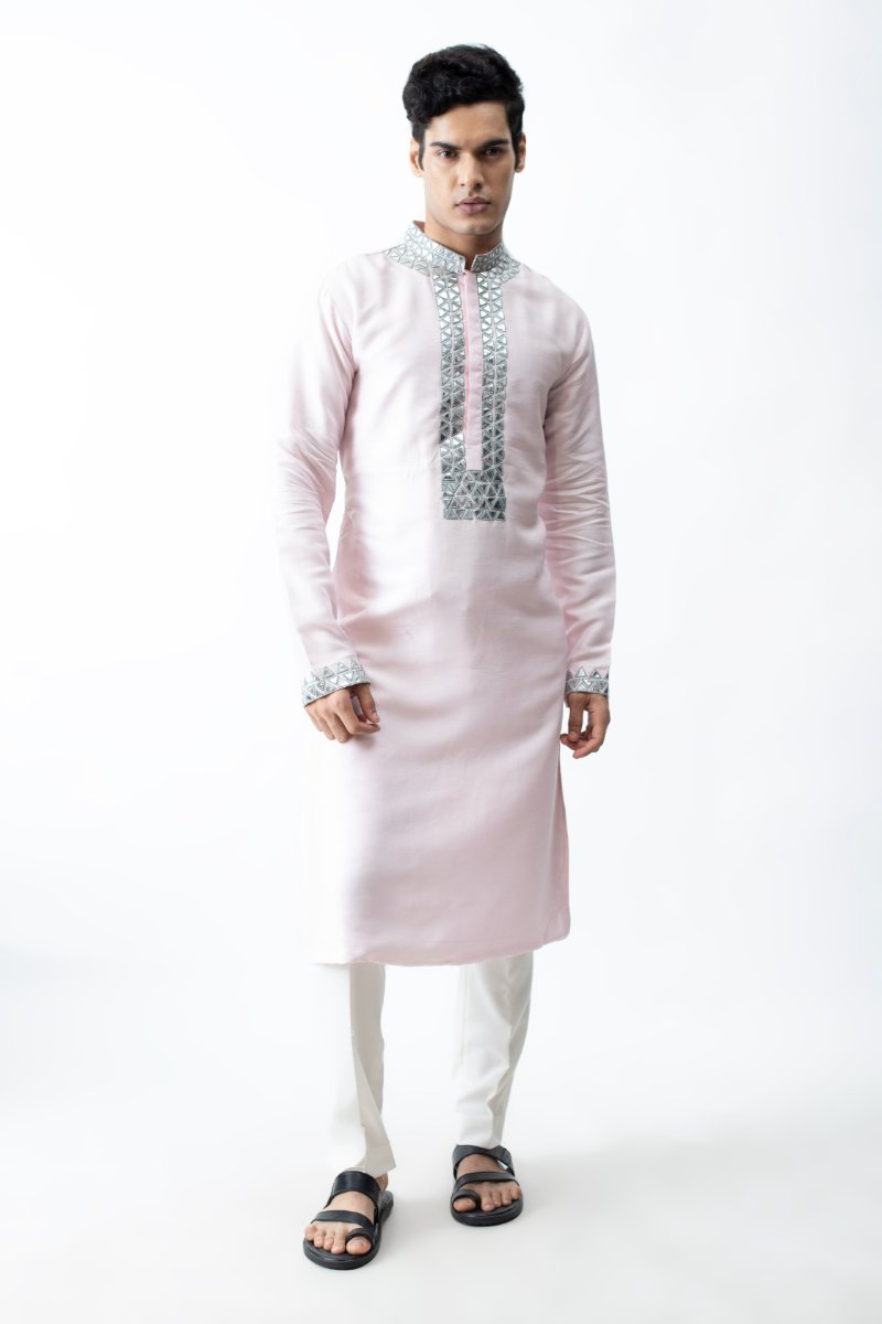 Light Pink Applique Kurta Set