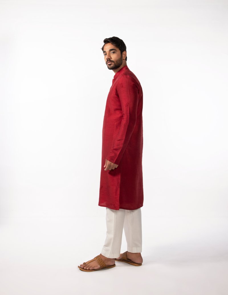 Red Knots Kurta Set