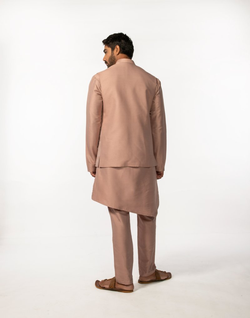 Onion Pink Embroidery Bundi