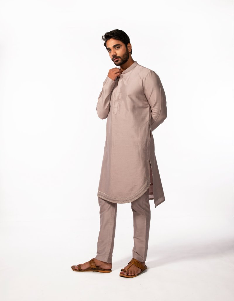 Mauve Embroidered Kurta