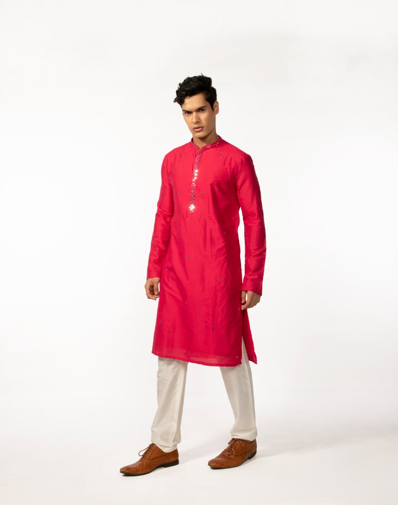 Hotpink Mirror Kurta Set