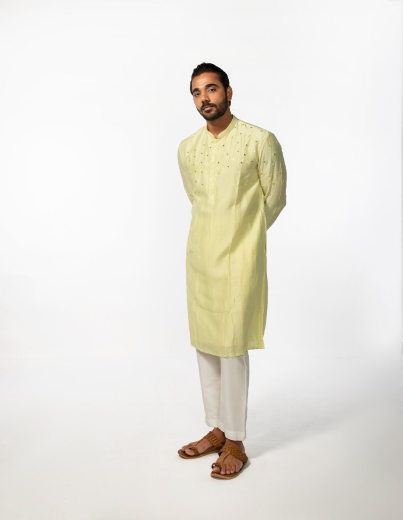 Mint Green Abstract Mirror Kurta Set