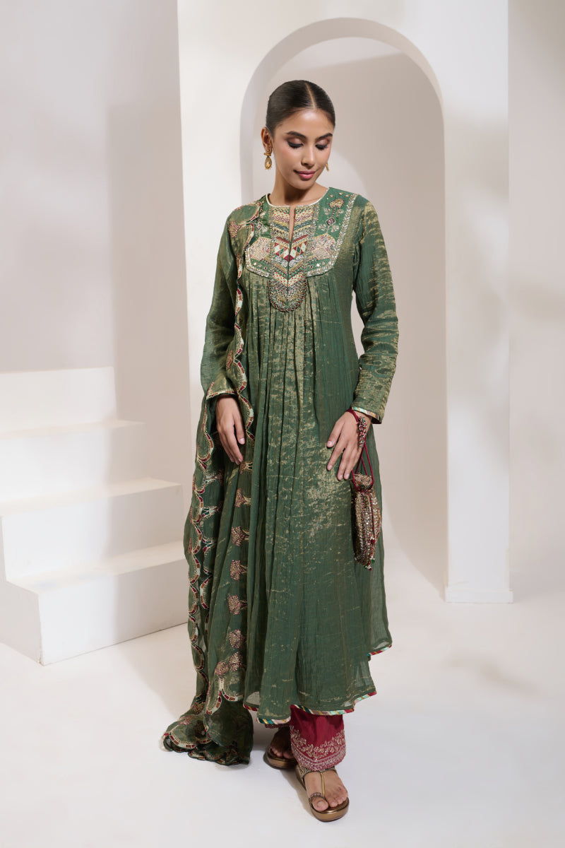 Samsara Kali Kurta Set – Green