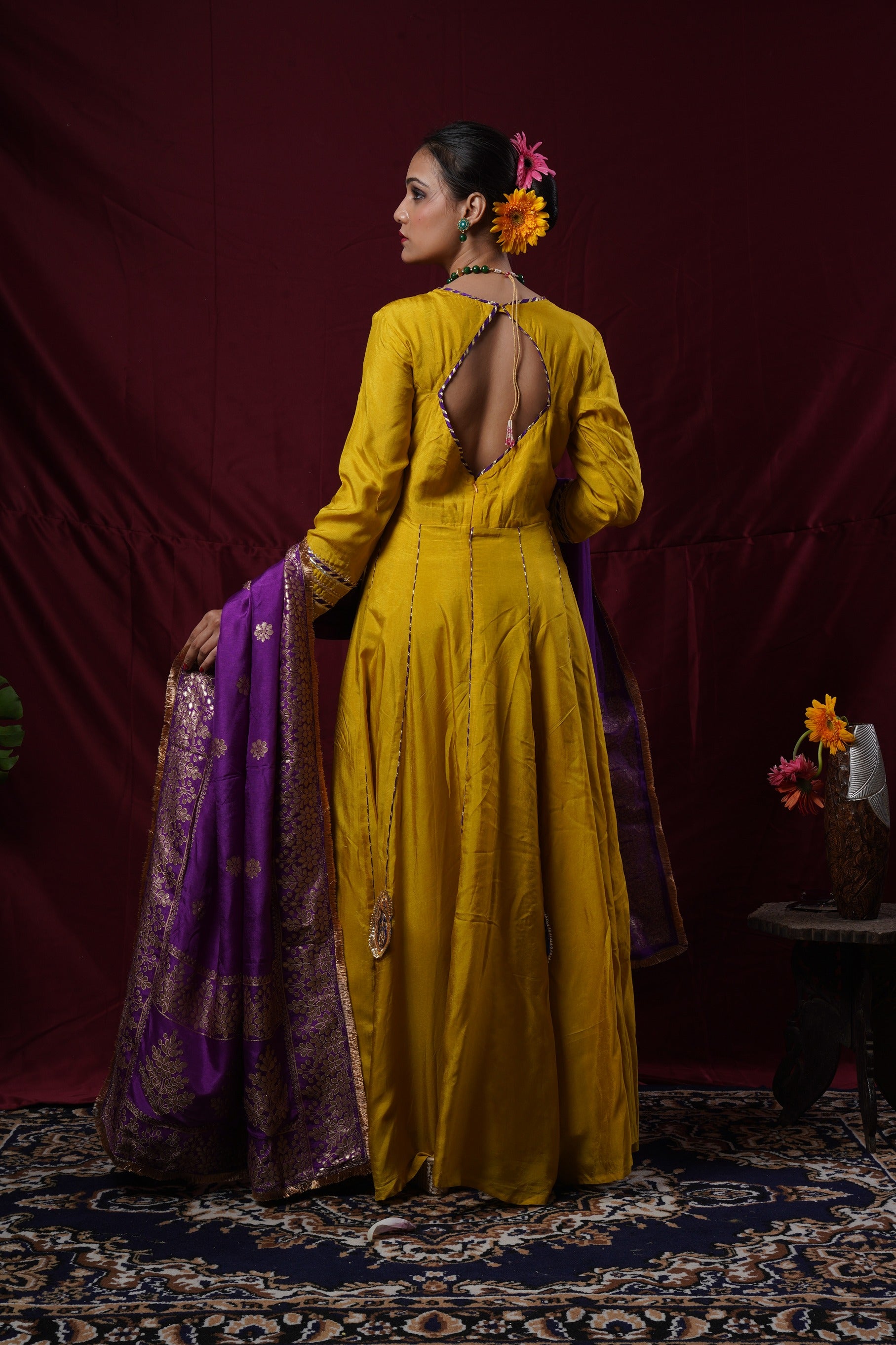 Mustard Yellow Anarkali Gown