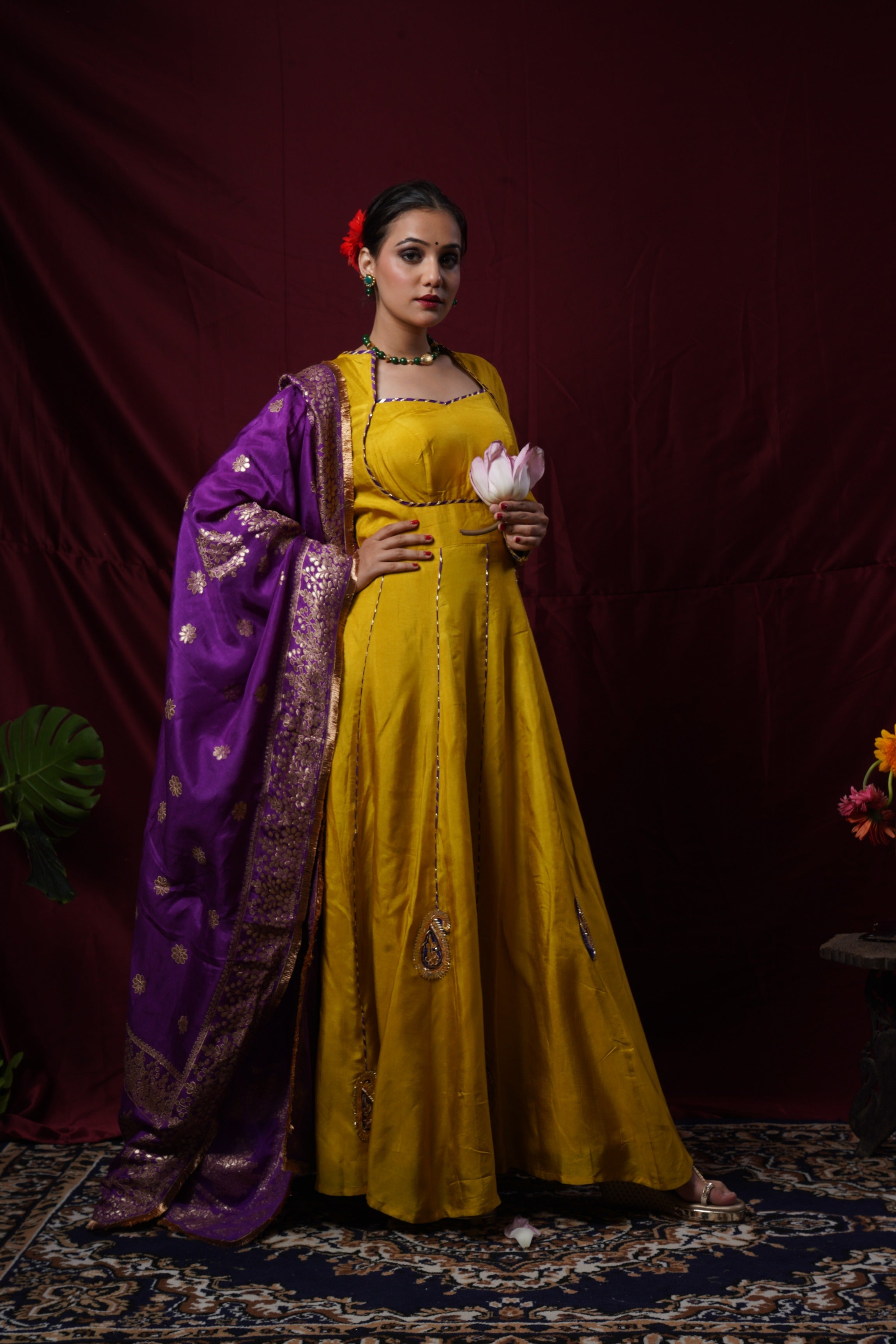 Mustard Yellow Anarkali Gown