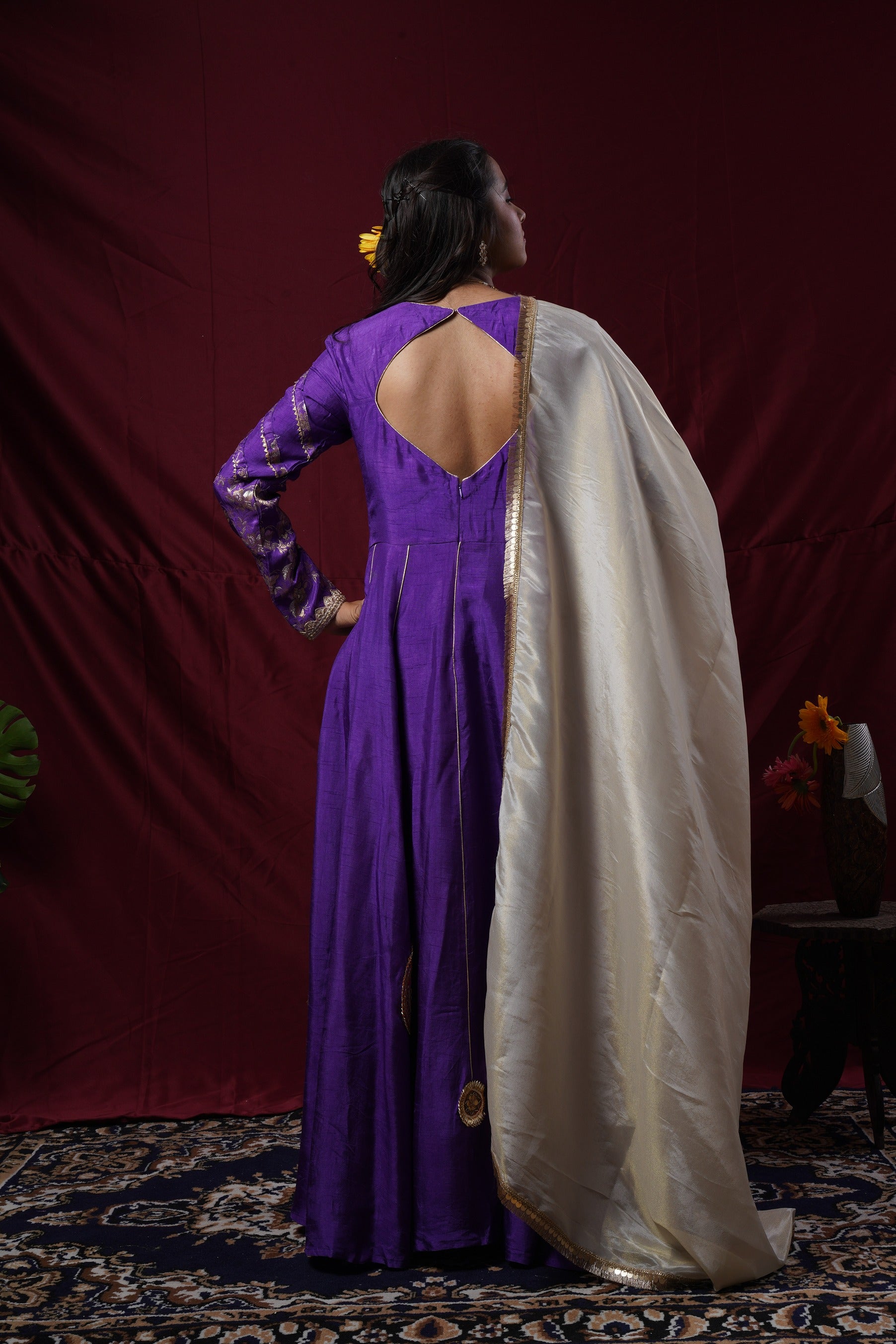 Regal Purple Raw Silk Ensemble