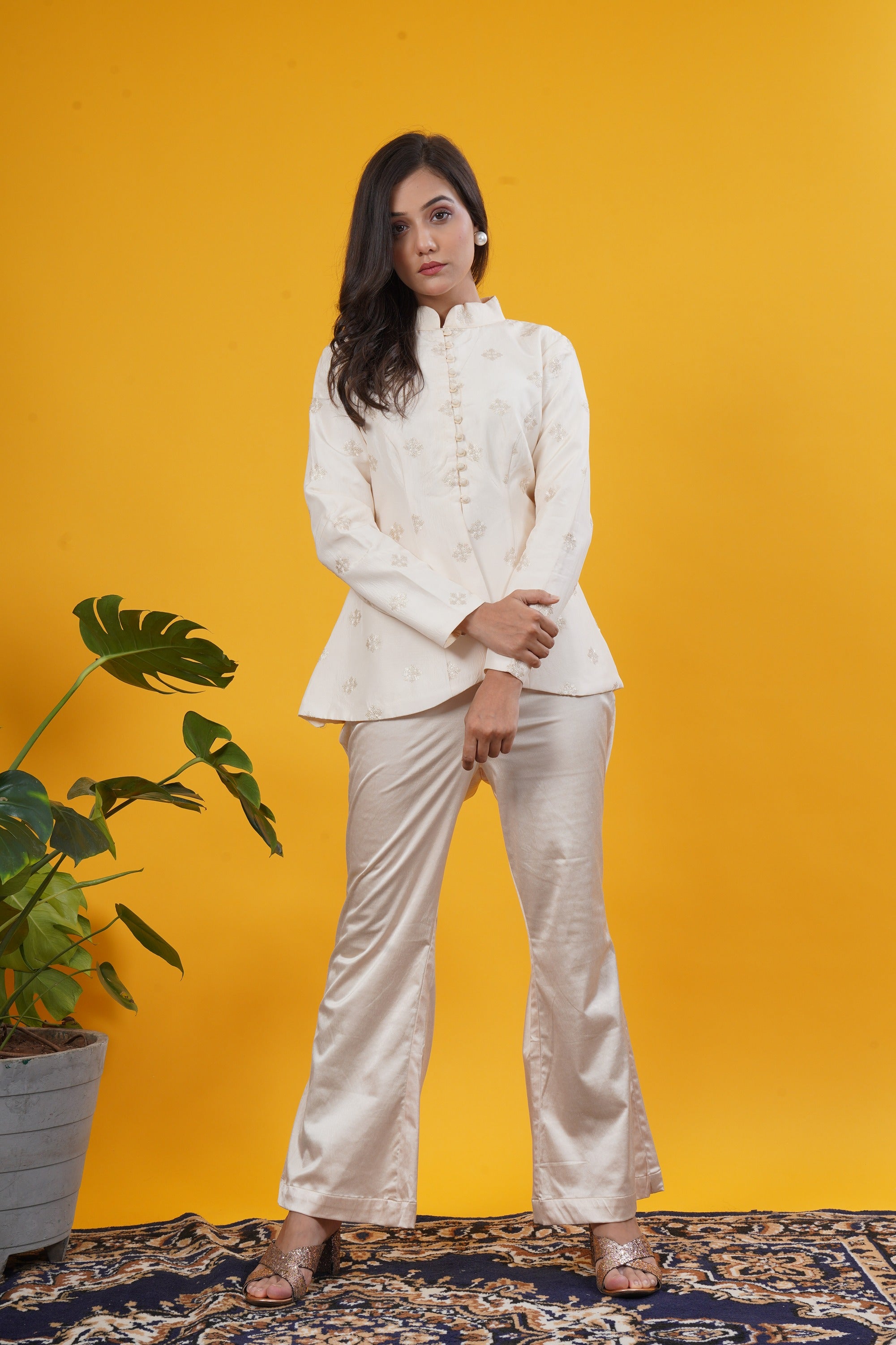 Ivory Silk Butte Work Jacket Set