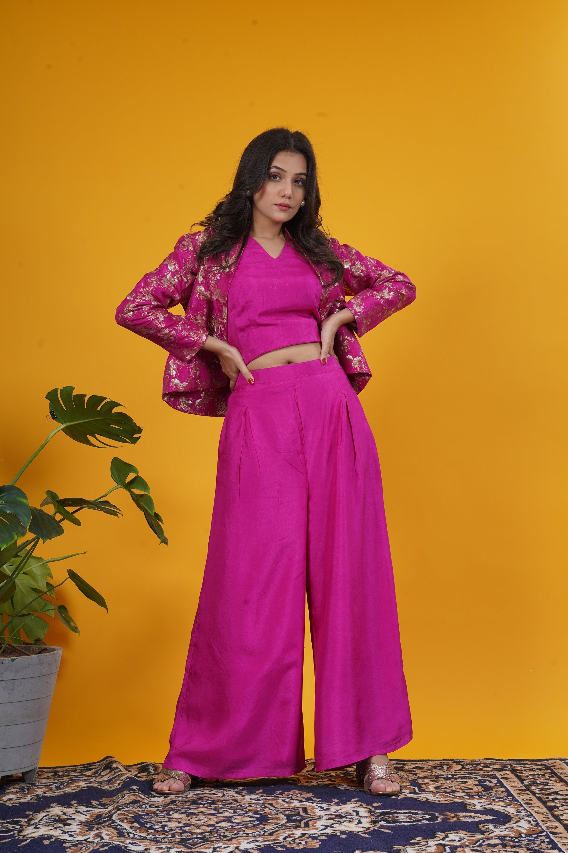 Banarasi Brocade Russian Silk Short Jacket Set