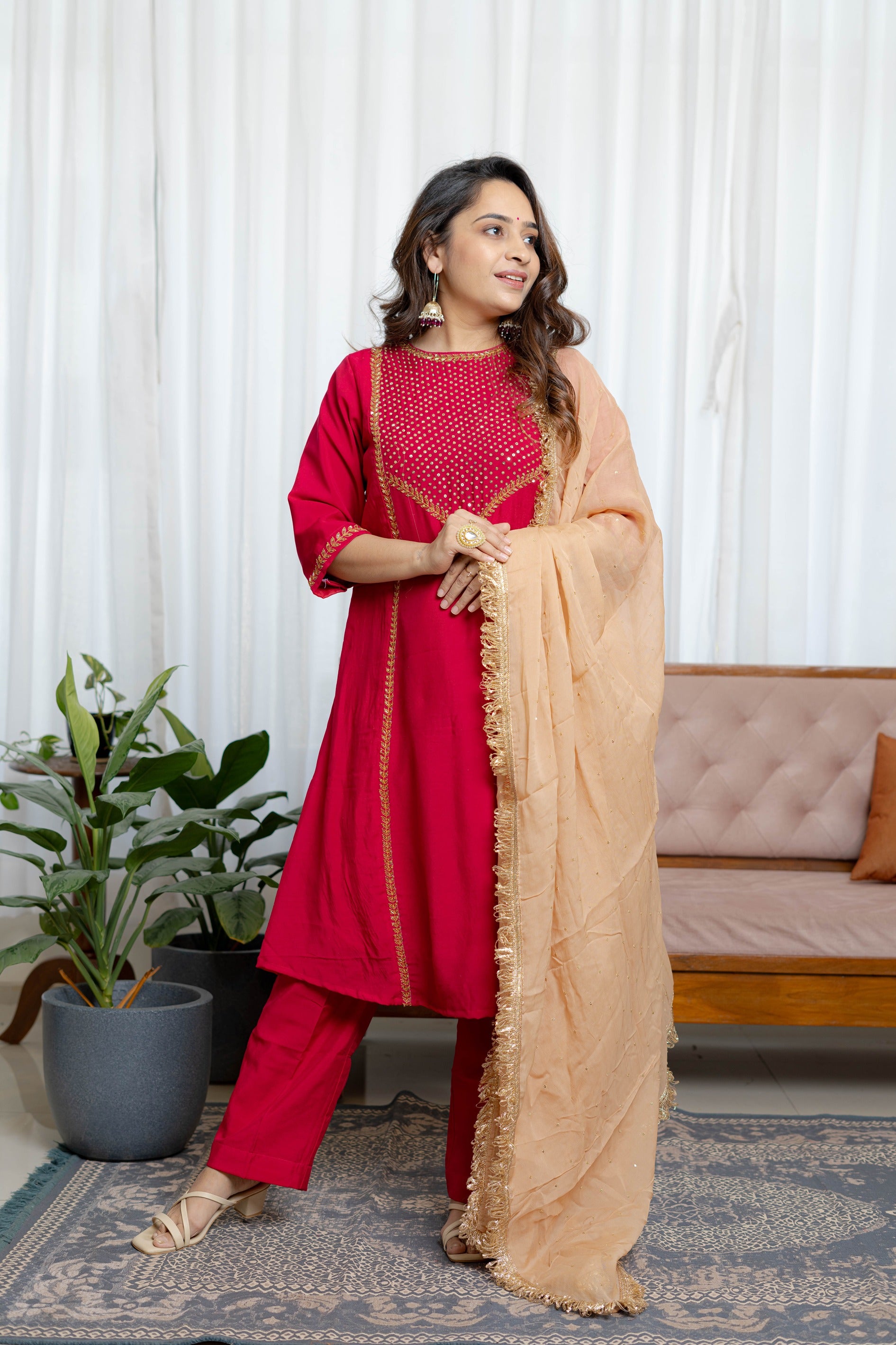 Riwaayat - Deep Pink Festive Suit Set