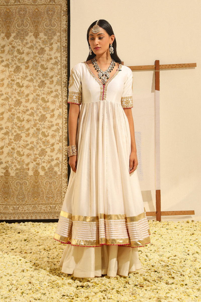 Shaiz-Ankle Length Anarkali With Skirt And Dupatta AGASHE Shaiz-Ankle Length Anarkali With Skirt And Dupatta AGASHE
