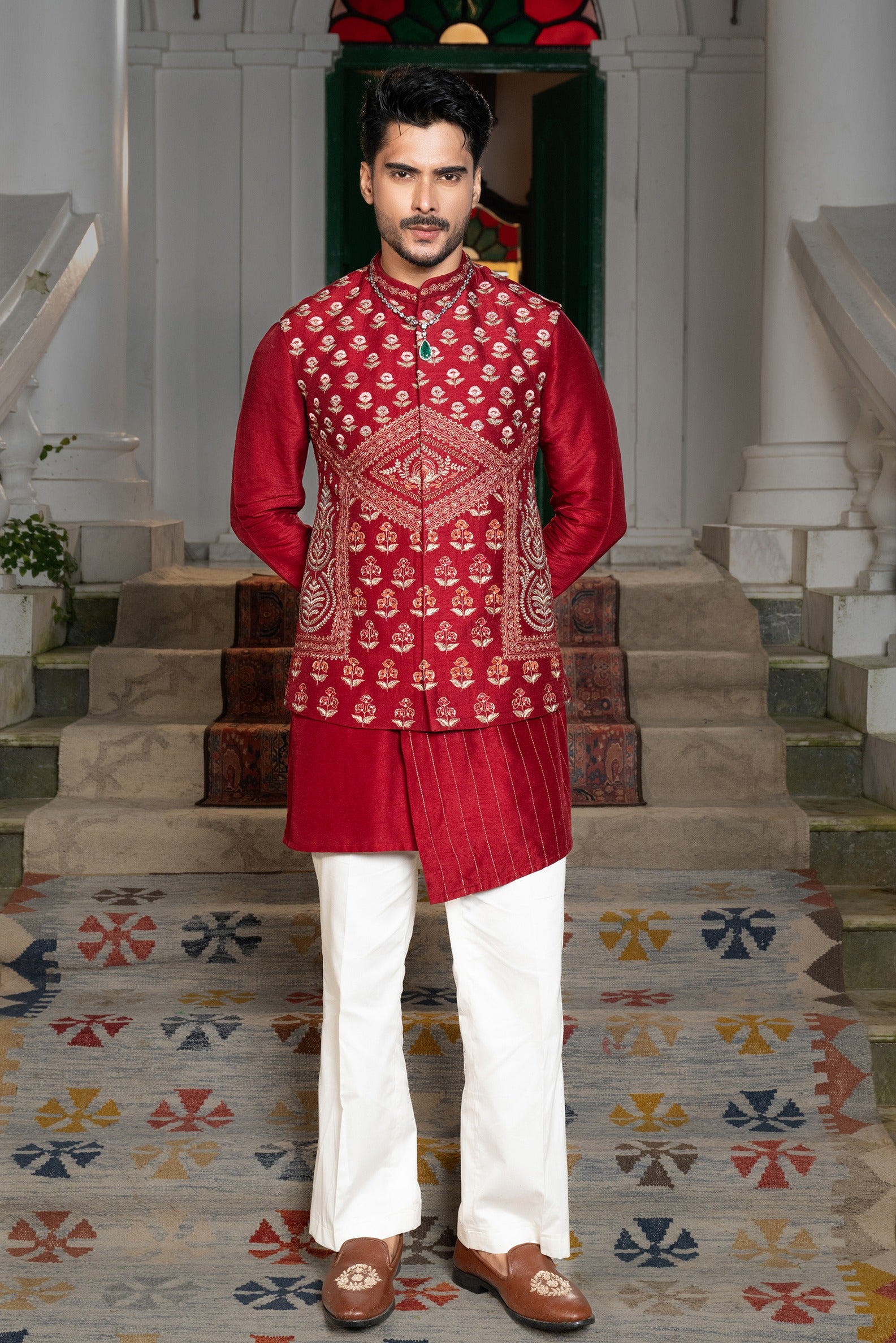 Royal Ruby Nehru Kurta Set