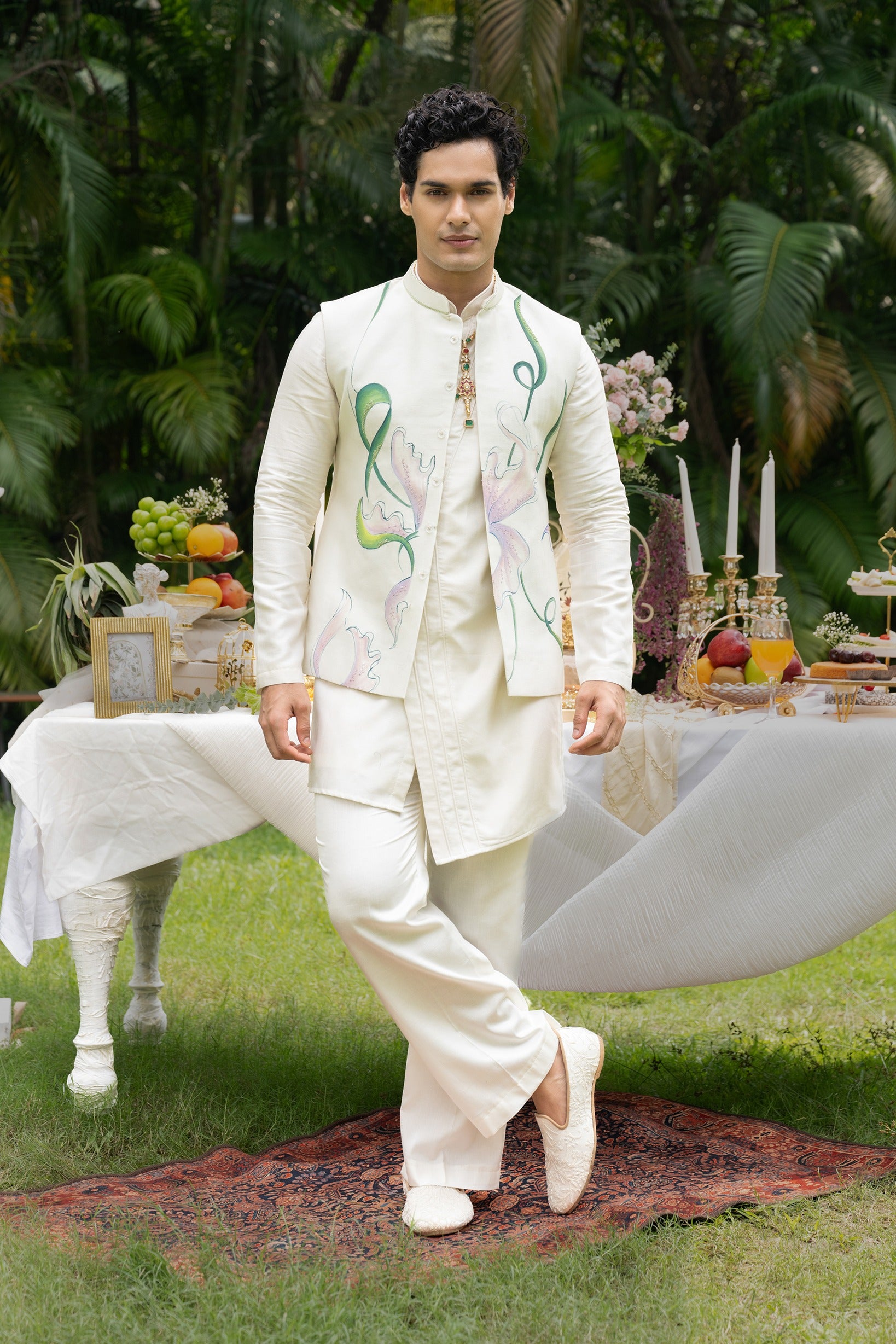 Chivar Nehru Kurta Set