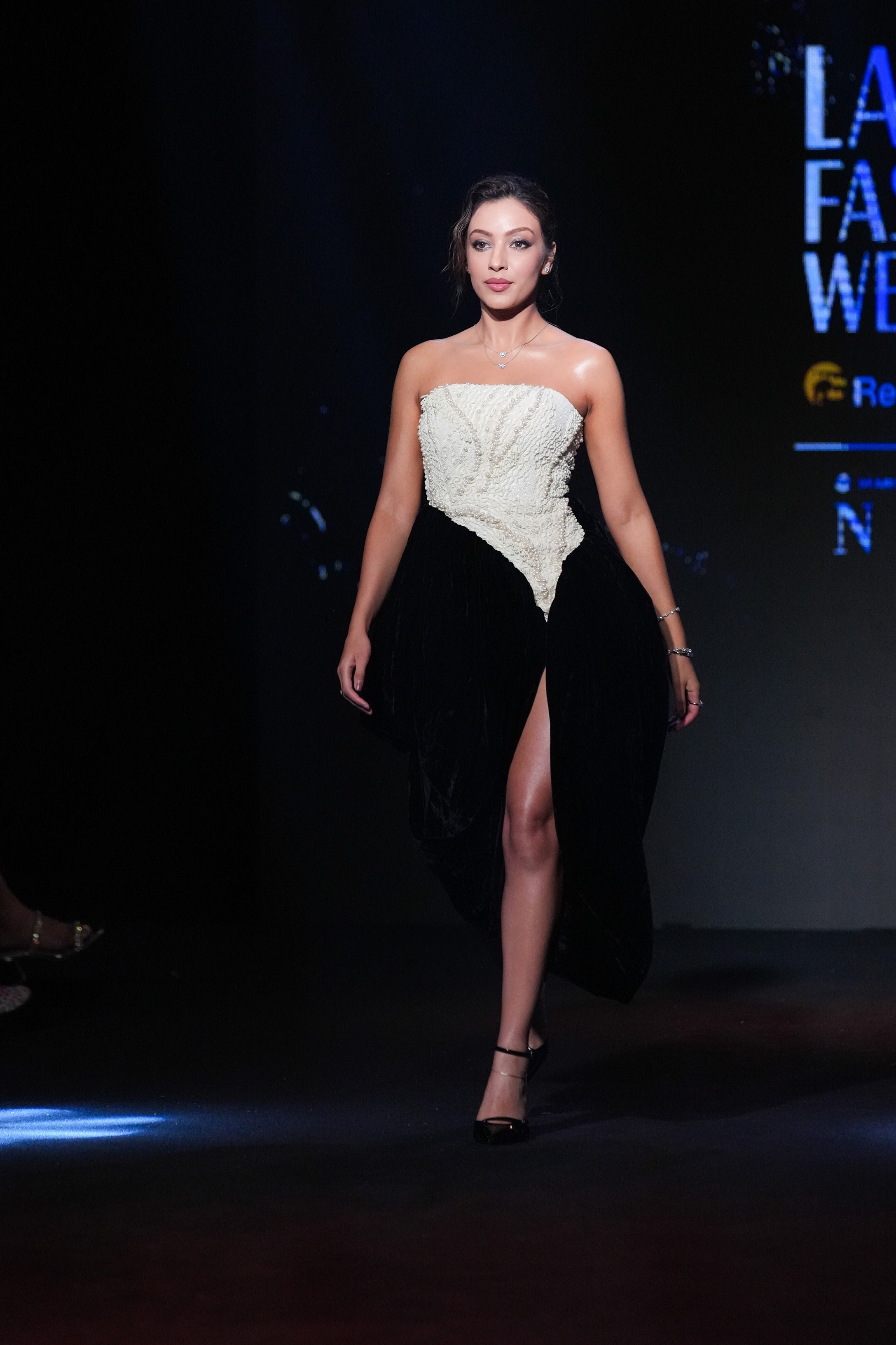 Pearl Embroidered Velvet Dress