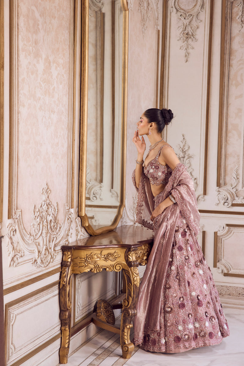 Champagne Rose Lehenga With Blouse