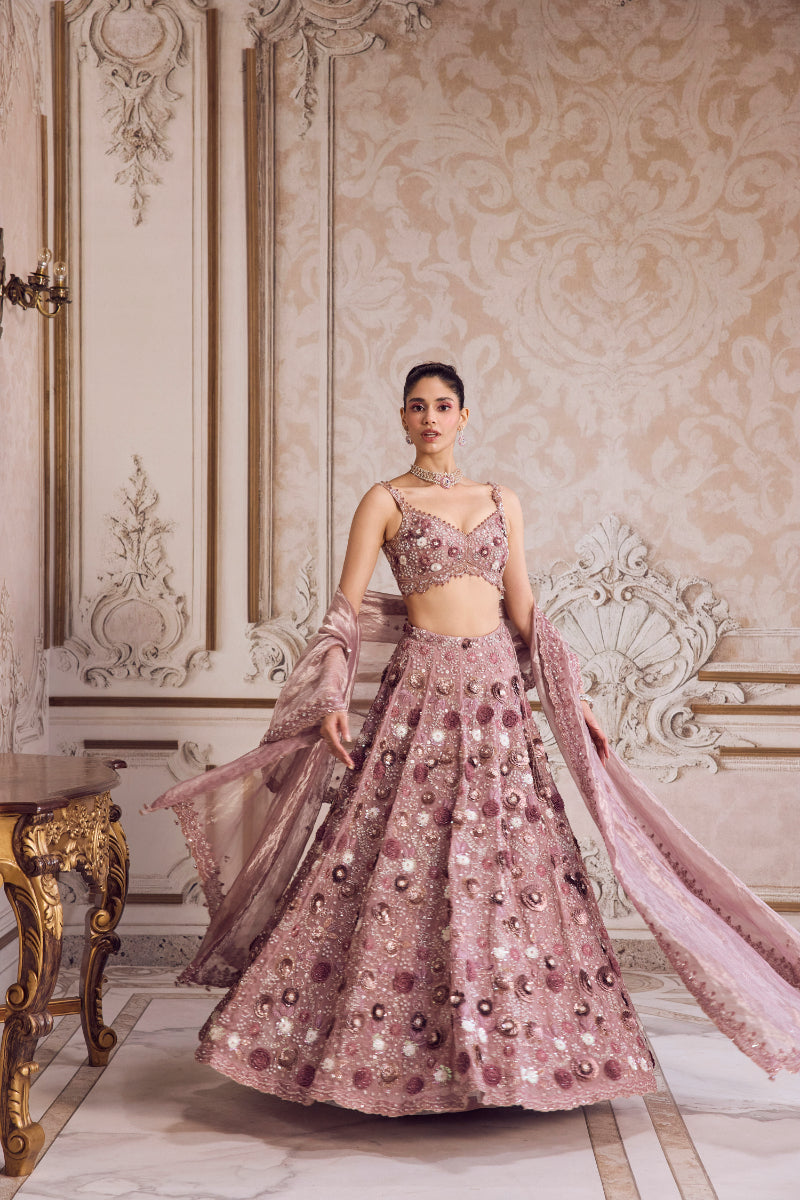 Champagne Rose Lehenga With Blouse