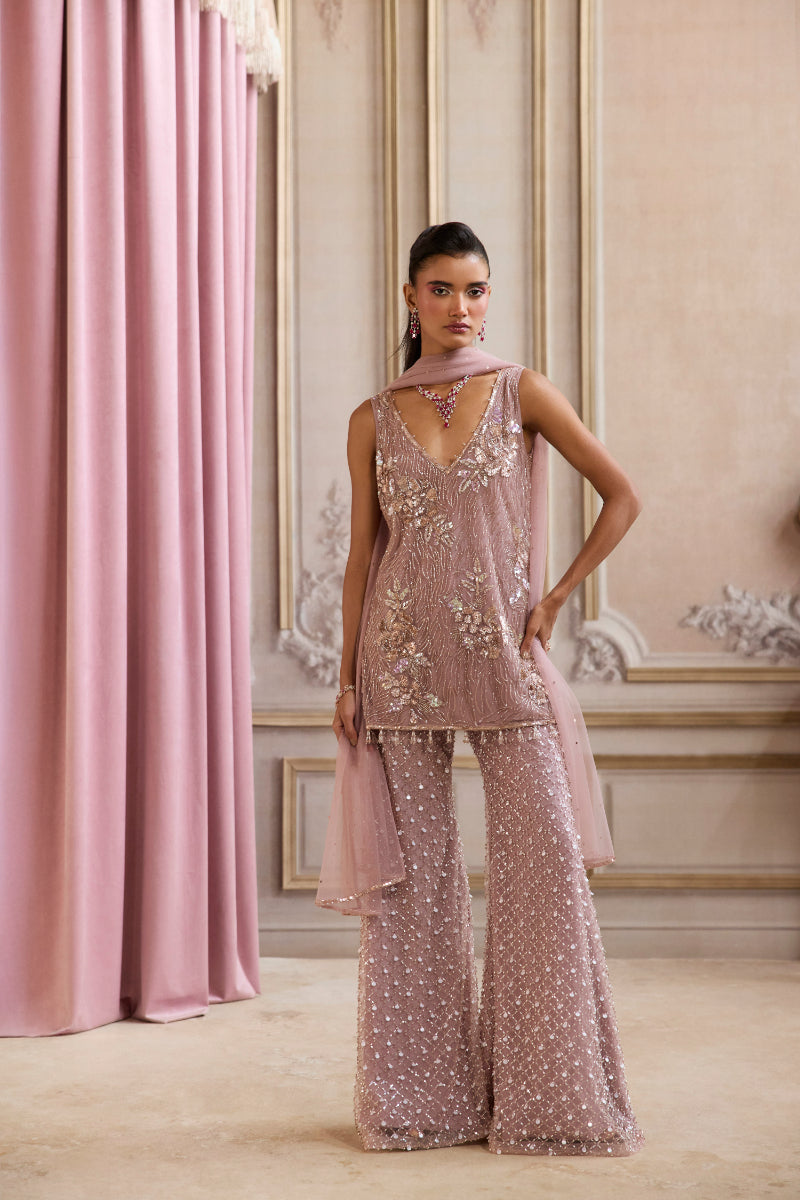 Champagne Rose Kurta And Pants Set