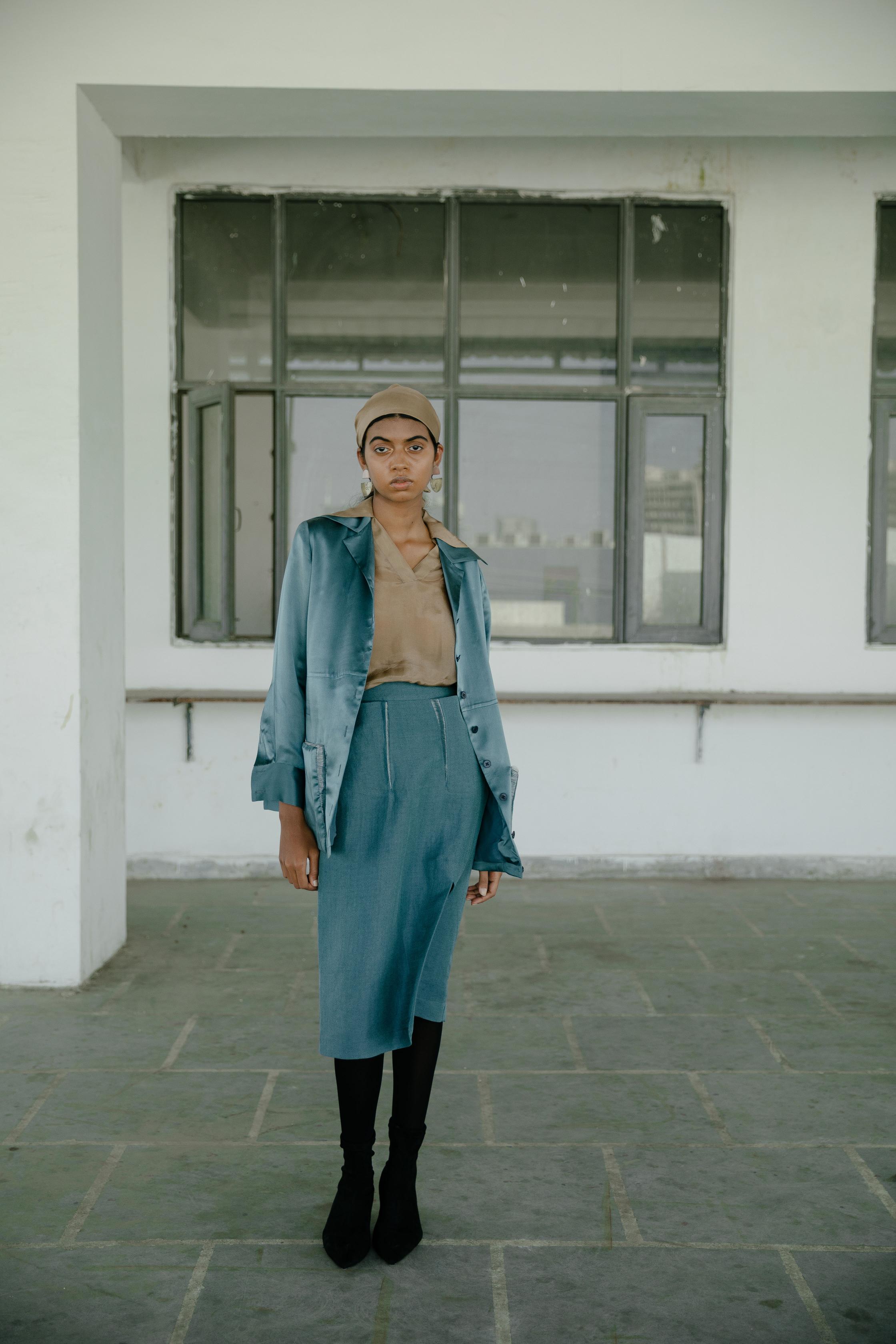 Ocean Blue satin jacket