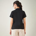 Load image into Gallery viewer, Black Linen Shirt with Lace Detail
