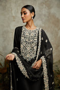 Load image into Gallery viewer, Silk Kurta With Organza Dupatta And Cotton Satin Pants
