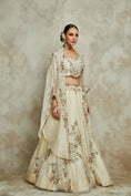 Load image into Gallery viewer, Silk Bouse With Organza Cape And Lehenga
