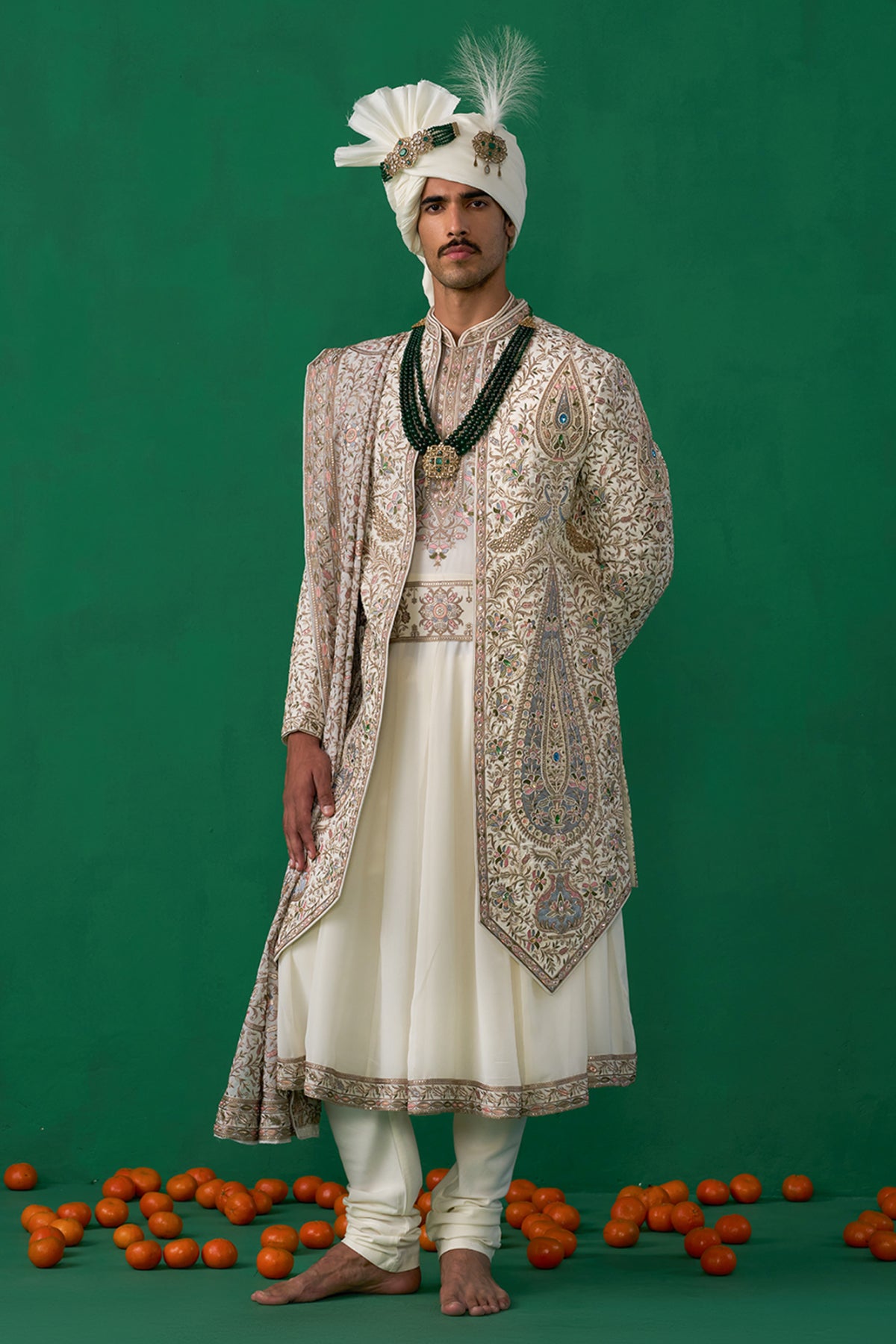 SHAHI IVORY SHERWANI SET