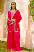 Load image into Gallery viewer, Rani Pink Silk Georgette Embroidered Sharara Set
