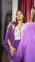 Load image into Gallery viewer, Purple Kaftan Cowl Dress
