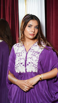 Load image into Gallery viewer, Purple Kaftan Cowl Dress
